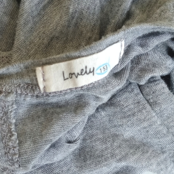 Grey Rayon 3/4 Sleeve High Low Cut Out Back Top M - Picture 2 of 9